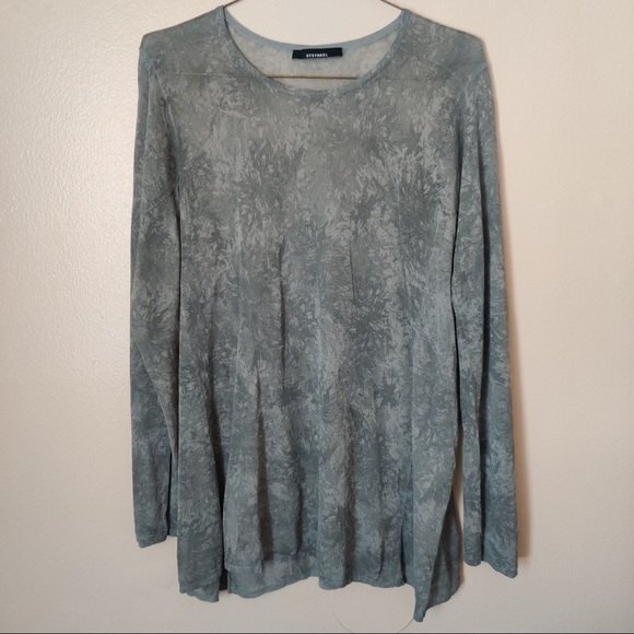 Stefanel Women's Size Small Long Sleeve Printed Viscose Linen Blend Top - Picture 1 of 8